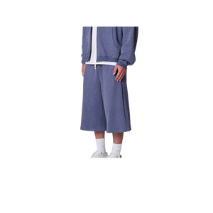 Shorts Capri pour Homme en Toile Bleue avec Logo sur le Devant, Taille à Cordon, Décontracté, Respirant, Tricoté, Taille Mi-Haute - Product Image 2