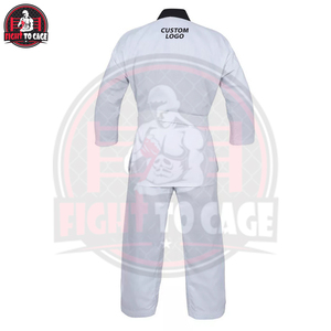 Uniforme de Taekwondo Blanco con Cuello en V, Antiencogimiento, para Artes Marciales, Estilo Maestro de Cinturón Negro, en Oferta - Product Image 3