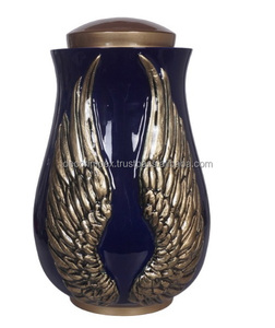 Urna de cremación recién llegada de Decor Impex, gran monumento funerario hecho a mano con un llamativo diseño azul - Product Image 4