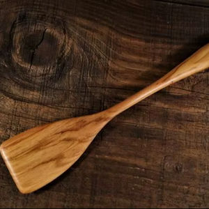 Ensemble de cuillères en bois faites à la main, cuillères de service et de cuisson antiadhésives en bois, ustensiles de cuisine - Product Image 1
