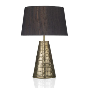 Lampe de table en métal doré avec abat-jour noir pour l'éclairage et la décoration de la chambre à coucher, lampes de table faites à la main en solde - Product Image 3