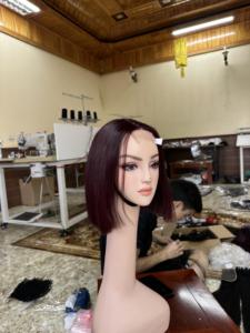 180% Virgin Red Wine <b>Bob</b> <b>Wig</b> Bone Straight Vietnamese Human Hair <b>Wigs</b> with HD Lace Single Weft Best Price on the Market - Product Image 2
