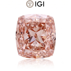 Diamants de laboratoire roses intenses fantaisie taille coussin 3 carats, en vrac |   Diamant CVD certifié IGI |   Diamant de laboratoire en vrac en gros - Product Image 1