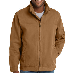 Chaqueta Bomber Unisex de Lona Color Bronceado, Cuello Camisero, Cierre de Cremallera, Estilo Casual para Otoño, Corte Regular, Bolsillos, Transpirable, Secado Rápido - Product Image 5