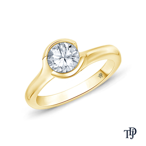 Bague de fiançailles solitaire en or 10K avec diamant de laboratoire élégant en forme de vagues en cascade, vente en gros OEM, fabricant international de détail - Product Image 3