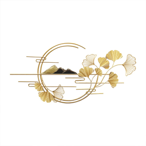 Modern Golden Metal <b>Wall</b> Hanging Decoration 3D Ginkgo <b>Leaf</b> <b>Wall</b> Sculpture Large Metal <b>Wall</b> Art for Home Hotel Office <b>Decor</b> - Product Image 2
