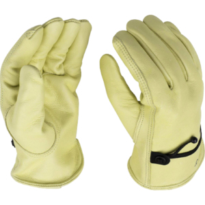 Gants de conduite robustes en cuir pleine fleur pour hommes, avec dragonne réglable, respirants, chauds et épais, polyvalents pour le jardinage - Product Image 4