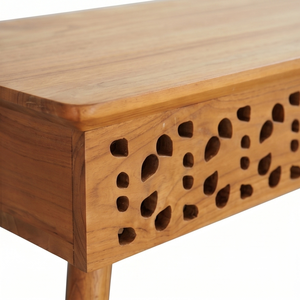 <b>Solid</b> Teak <b>Wood</b> Carved Console Table Mid Century Modern Hallway Entryway <b>Desk</b> Eco Friendly Wholesale Furniture - Product Image 4