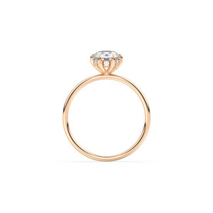 REYES Elegant Round Brilliant Cut 1.04CT Lab Grown Diamond Hidden Halo Ring in 14K Solid Gold CVD HPHT Diamond Gift Fine Jewelry - Product Image 4