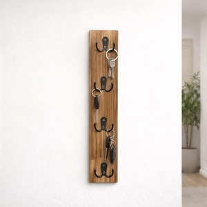 Simple Wooden Multi <b>Key</b> Holder <b>Hooks</b> Perfect For <b>Wall</b> Mounted Home Entryway Storage And Easy <b>Key</b> Organization From India - Product Image 2