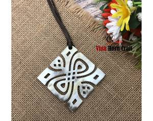 pendant Horn Craft Vintage Flower Shape Horn Pendant Necklace Unisex Jewelry Set Ecofriendly Craftsmanship - Product Image 2
