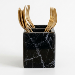 Handmade Resin Cutlery Holder Organizer for Dining Table Modern Amber Leopard Print Flatware <b>Storage</b> Caddy <b>Kitchen</b> Utensil Stand - Product Image 6