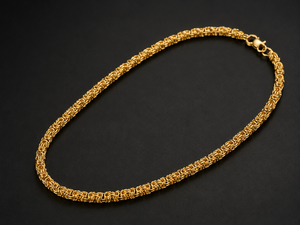 Wholesale Gold-Plated Brass Designer Link Chain <b>Necklace</b> with Bezel Setting for Unisex Bold <b>Statement</b> Gift Jewelry - Product Image 1