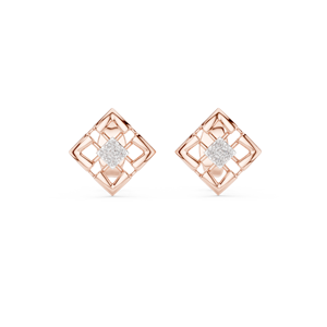 MINIMALIST LAB GROWN DIAMOND <b>EARRING</b> <b>SET</b> IN 18KT SOLID ROSE <b>GOLD</b> ENGAGEMENT WEDDING PARTY VALENTINE GIFTING EVENTS DAILY USE - Product Image 1