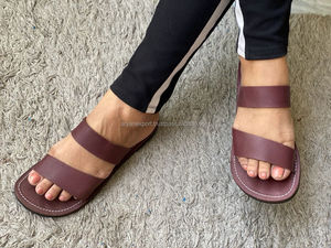 Handmade Genuine Leather Stylish Flat Slipper <b>Womens</b> - Product Image 4