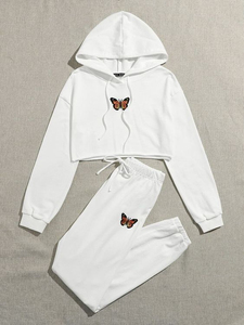 Soft cotton fleece and relaxed cropped fits make these casual <b>layers</b> ideal for daily streetwear women crop <b>top</b> hoodies fit urban - Product Image 5