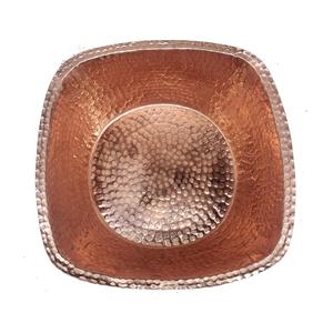 Bol en cuivre martelé artisanal, décoratif, carré, pour servir des fruits, des bonbons, décoration d'intérieur - Product Image 6