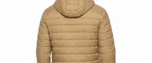 Veste matelassée à capuche pour homme, coupe-vent décontractée d'hiver, fermeture éclair sur le devant, couleur unie, coupe ajustée, rembourrage en polyester - Product Image 6