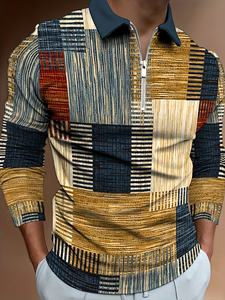 <b>Men's</b> Stylish <b>Long</b>-<b>Sleeved</b> for Polo <b>Shirt</b> Breathable Knitted Fabric 3D Versatile Fashionable Exudes Elegance for Casual - Product Image 5