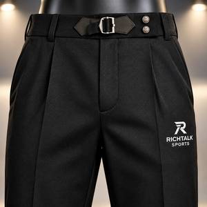 Custom Men's Mid Waist Wool Worsted Tailored Slim Fit <b>Pants</b> <b>Straight</b> <b>Leg</b> Pleated Front Business Casual - Product Image 4