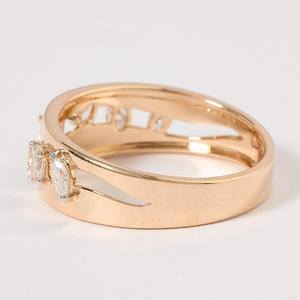 Lab Grown Fancy Multi Shape Cut Diamond <b>Stacking</b> Band <b>Ring</b> For Women's 14K Rose Gold Wedding Party Occasion Gift For Lovers - Product Image 3