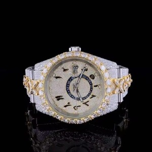 Montre de luxe pour homme, style hip-hop, sertie de diamants, analogique, quartz, date - Product Image 1
