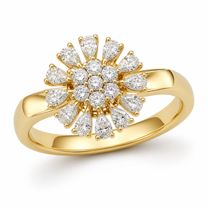Anillo de Compromiso Vintage con Diamante Cultivado en Laboratorio, Corte Pera, Engaste de Puntas, E VVS, Chapado en Oro y Rodio, OEM Personalizado - Product Image 3