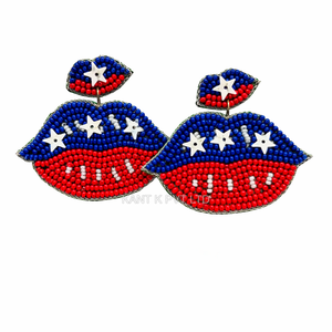 Boucles d'oreilles pendantes patriotiques rouge, blanc et bleu pour le 4 juillet, bijoux à étoiles et rayures, cadeau pour femmes pour la fête de l'Indépendance - Product Image 6