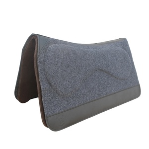Tapis de selle western en feutre de laine profilé en cuir premium, fond en feutre absorbant les chocs, respirant, pour l'entraînement équestre - Product Image 6