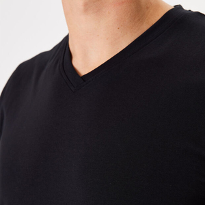 Custom Boxy Heavyweight Men's <b>T</b>-<b>Shirt</b> 100% Cotton <b>V</b>-<b>Neck</b> Sun Protection and Softness - Product Image 3