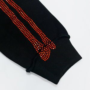 Sudadera con capucha de alta calidad para hombre, con cremallera completa, diseño gráfico de diamantes de imitación, logotipo personalizado, estilo urbano, holgada, lisa y de tejido grueso. - Product Image 3