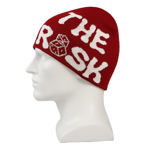 Oferta Caliente: Gorro de Punto Jacquard de Invierno Cómodo para Todos los Tamaños con Patrón de Letras Impresas Digitalmente y Teñido Liso, Ideal para Viajes, 100% Común - Product Image 1