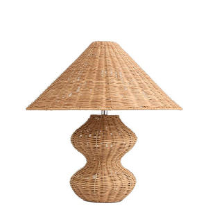 Lámparas de Mesa de Ratán Más Vendidas, Iluminación Decorativa para el Hogar, Lámpara de Mesa Nórdica Hecha a Mano, Lámparas de Noche para Dormitorio - Product Image 2