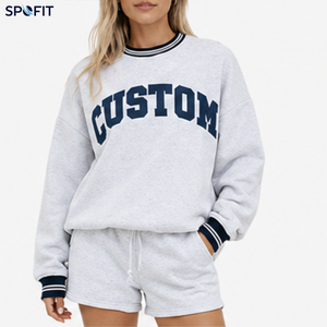 Sudadera Casual de Cuello Alto para Mujer, Otoño-Invierno-Primavera, con Bordado de Letras Griegas Impresas Personalizadas, Ecológica y Transpirable - Product Image 2