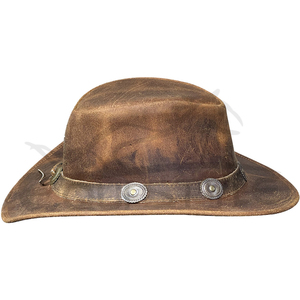 Sombrero de cuero para hombre, estilo Fedora clásico, sombrero de moda, sombrero de cuero para hombre, ajuste regulable, sombrero informal para exteriores, sombrero de vaquero de cuero para hombre - Product Image 3