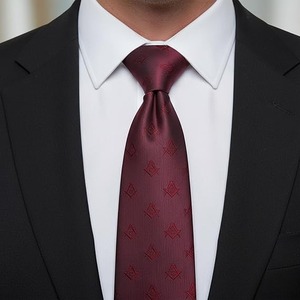 Corbata Masónica con Diseño de Compás y Escuadra - [Color Granate] Aproximadamente 56 Pulgadas de Largo y 3 Pulgadas de Ancho, Hecha de Poliéster - Product Image 6