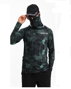 Vêtements de pêche imperméables personnalisés UPF 50+, pour hommes, 95% polyester, 5% élasthanne, 180g, sweat-shirt imprimé par transfert thermique - Product Image 2
