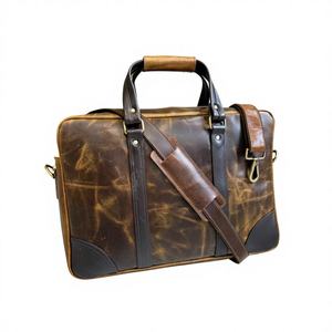 Venta caliente Durable Genuine Water Buffalo Leather Business Laptop Messenger Bag Sling Strap Impermeable Personalizado para Picnic - Product Image 2