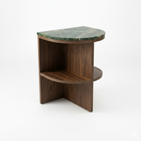Table d'appoint moderne pour chambre et salon, étagère en bois d'hévéa écologique du Vietnam, placage MDF, plateau en marbre, gonflable, garantie 1 an