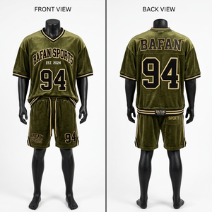 Ensemble short et maillot de football en microfibre polyester 230 GSM de haute qualité, olive noir, anti-transpiration, logo brodé, pour homme - Product Image 1