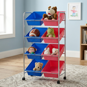 Muebles de Almacenamiento para el Hogar de la Mejor Calidad al por Mayor, Diseño Moderno de Taiwán, PP, 8 Compartimentos, para Juguetes, Dormitorio Infantil, Apartamento, Cromado - Product Image 1