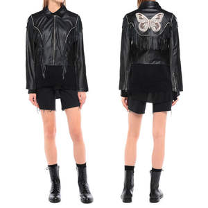 Women's <b>Genuine</b> Lambskin Leather Biker Motorcycle Jacket with <b>Nylon</b> Lining Waterproof & Eco-Friendly Vintage Style - Product Image 5