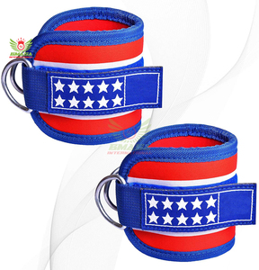 High Quality Neoprene Padding <b>Ankle</b> Straps Best Fitness Workout Protection Wholesale Brown Nylon Unisex Weightlifting Anklets - Product Image 1