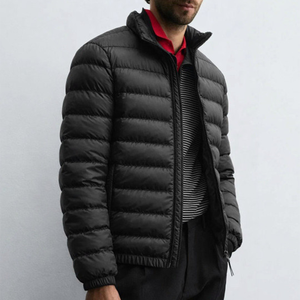 OEM Custom Men Plus Size <b>Winter</b> Quilted <b>Jacket</b> <b>Waterproof</b> Windbreaker Zipper Hoodie Embroidered Casual Snow Wear puffer hiking - Product Image 4