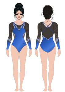 Justaucorps de gymnastique unisexe à manches longues, personnalisé avec strass, pour la danse, l'entraînement et les compétitions, vente en gros - Product Image 2