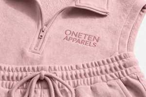 ชุดเซ็ตเสื้อกล้ามซิปและกางเกงขาสั้นสีชมพูล้วนสำหรับผู้หญิงจาก Oneten Apparels สไตล์สปอร์ตแคชชวล 2 ชิ้น - Product Image 5