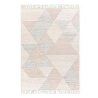 Tapis rectangulaire à motif géométrique en laine et acrylique, tissage plat, style scandinave, pour salon, réversible, à poils fins, en vente