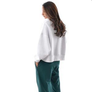 Sweat-shirt blanc Inferno Drop Arm pour femme, pull à capuche oversize, style décontracté streetwear, confort hivernal - Product Image 2