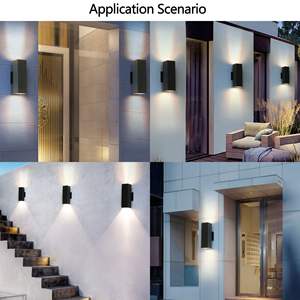 Confezione da 2 moderna lampada da parete resistente alle intemperie in alluminio nero applique da parete da esterno per portico Garage-illuminazione da parete esterna - Product Image 5