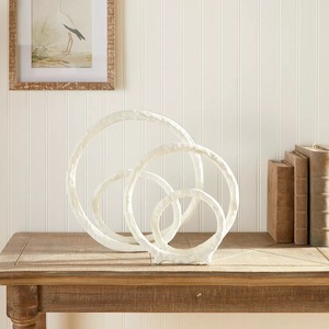 Handmade Circular Sculpture Abstract Geometric Tabletop Decor Minimalist Art <b>Figure</b> for Living Room - Product Image 3